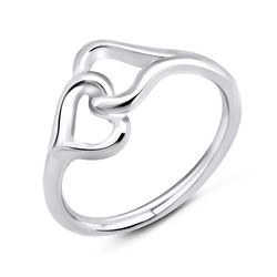 Intertwined Hearts Silver Ring NSR-452
